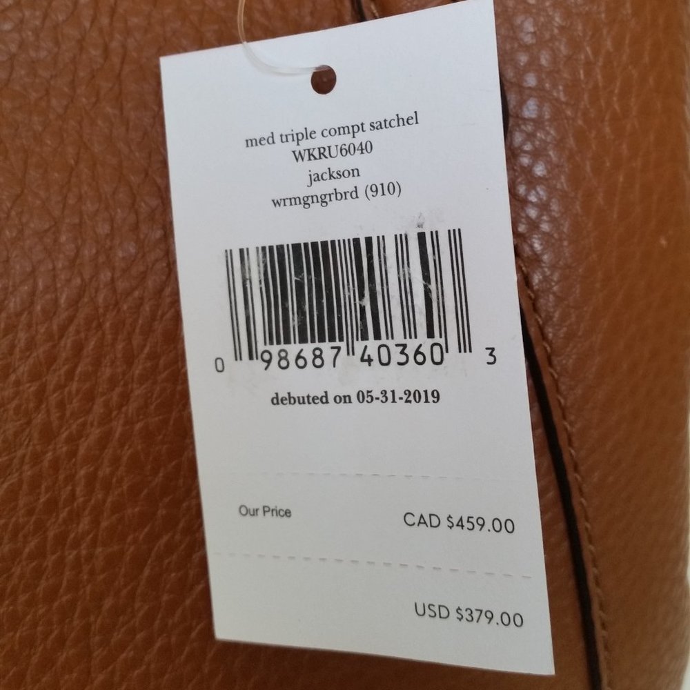KATE SPADE Jackson Leather Satchel-Gingerbread Col - Picture 14 of 15